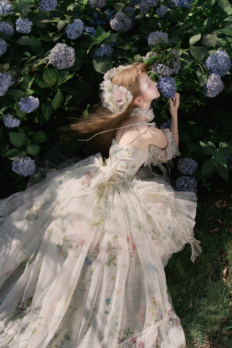 Green [Spring Rose] Sleeveless Multi-Layered Bowknot Lace-Up Fishbone Sweet Lolita Jsk Dress - Product - 22