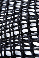 Black Sexy Long Sleeves Fishnet Mesh Women's Fitted Top - Product - 14