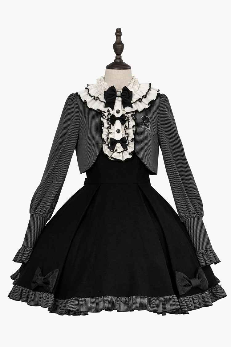 Black Viol Serenade Long Sleeves Bowknot Stitching Sweet Elegant Two Fake Pieces (Multiple Configurations) detail view 2