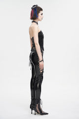 Black Lace Up Studded Overbust Women's Punk Corset - Product - 6