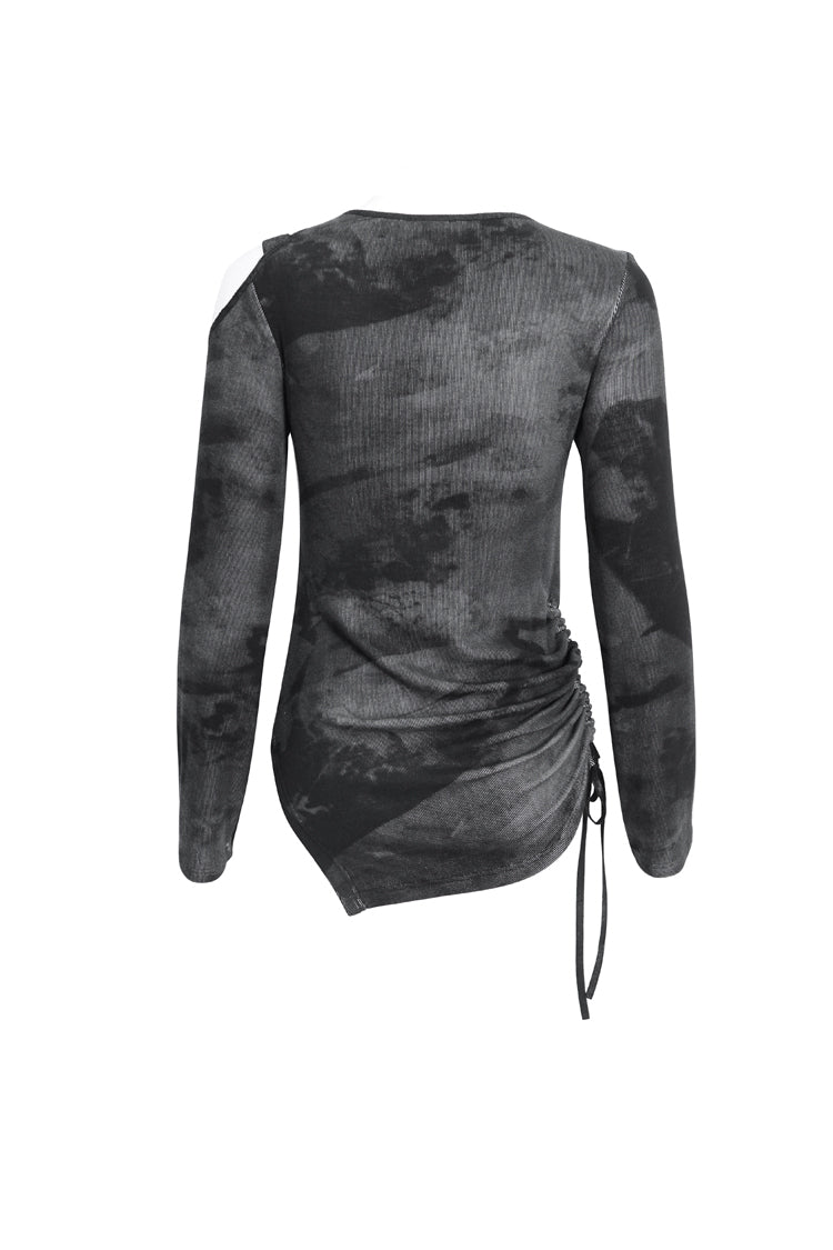 Black Long Sleeves Print Womens Steampunk Blouse - Product - 9