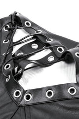 Black Cut-Out Asymmetric Buckled Zippered Women's Punk Cape - Product - 13