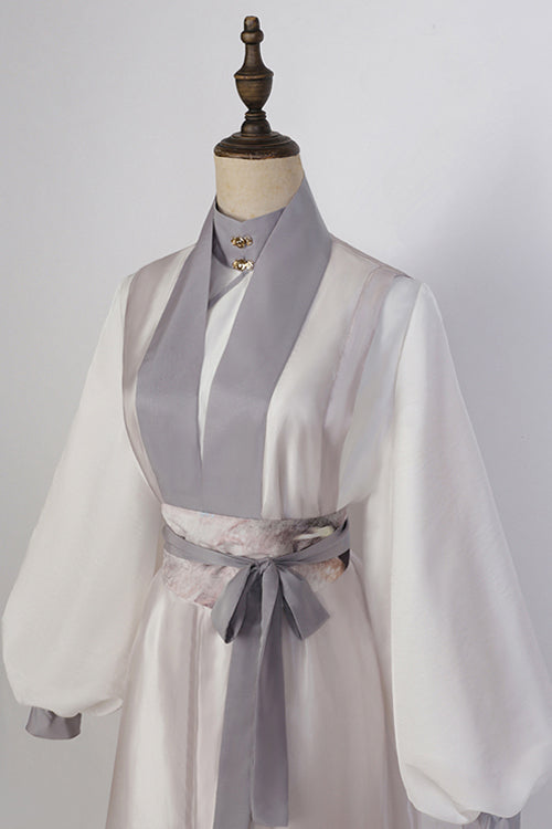 Beige Original Chinese Style Elegant Ink Printing Classic Lolita Hanfu Dress Full Set - Product - 8