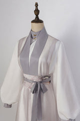 Beige Original Chinese Style Elegant Ink Printing Classic Lolita Hanfu Dress Full Set - Product - 8