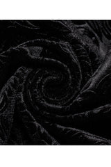 Black Gothic Short Pile Jacquard Fabric Adjustable Wire Collar Bat-Shaped Hem Imitation Ruby Necklace Men's Cloak - Product - 5