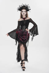 Black Crochet Lace-Up Slim Zippered Women's Gothic Accessory Zip Girdle - Product - 9