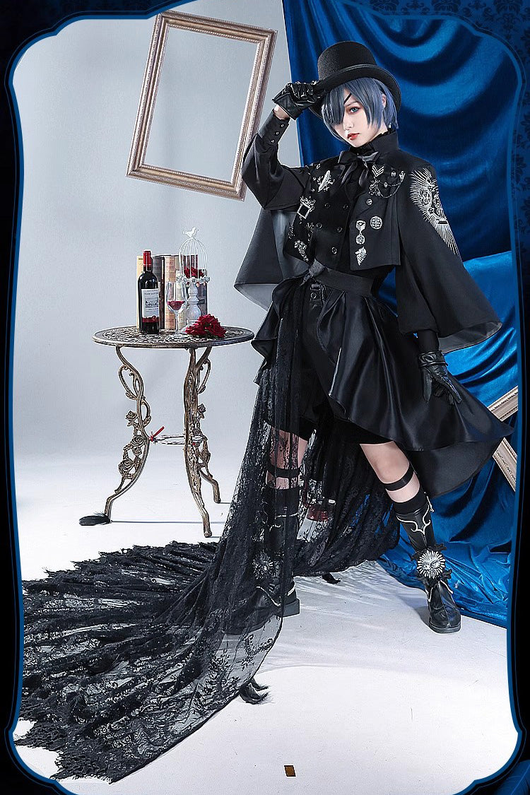 Black Butler Super Luxury Print Ouji Fashion Lolita Set - Product - 3
