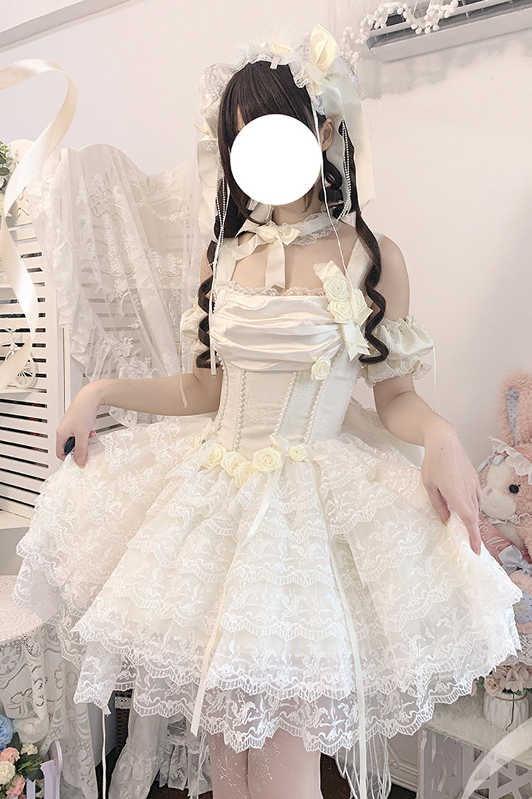 Ivory Angel Sweetheart Multi-Layered Lace Sweet Princess Ballet Lolita Dress - Product - 2