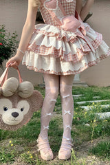 Pink [Star Grant Angel] Triple-Layered Print Ruffle Sweet Lolita Dress - Product - 12