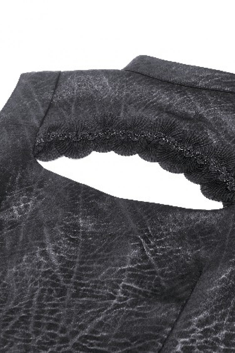 Black Sleeveless Cut-Out Lace Trim Side Lace-Up Women's Gothic Sexy Corset Top - Product - 15