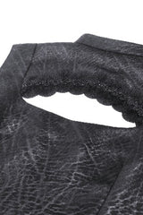 Black Sleeveless Cut-Out Lace Trim Side Lace-Up Women's Gothic Sexy Corset Top - Product - 15
