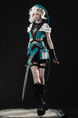Blue/Green [Traveler’s Outfit] Print Embroidery Hooded Ouji Fashion Sweet Handsome Lolita Set - Product - 7