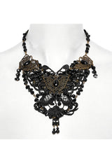 Black Irregular Beaded Butterfly Women's Punk Necklace - Product - 5