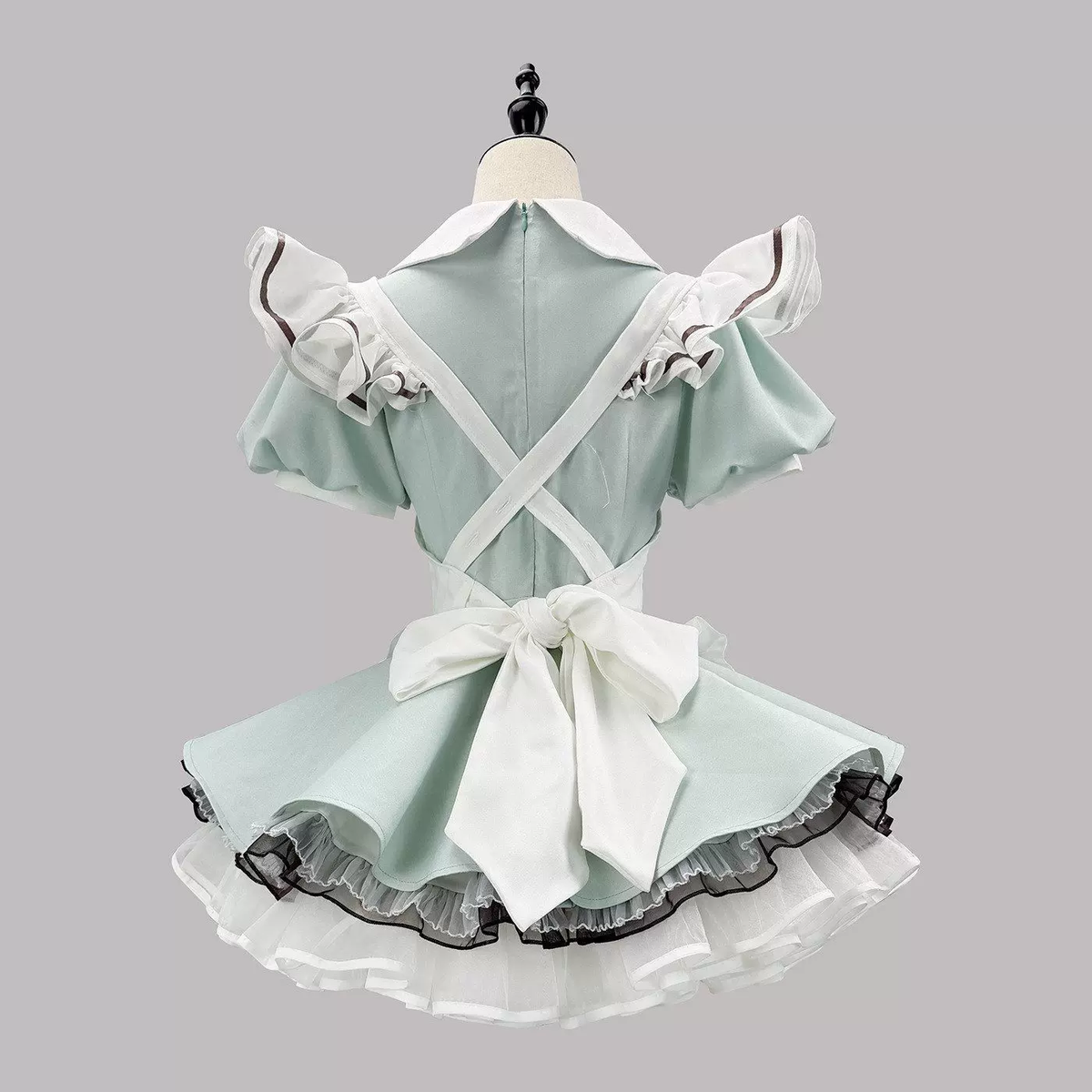 Cute Maid Lolita Dress with Heart Buttons and Bow Charm - view 18