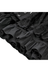 Black High Waisted Multi-Layered Ruffled Lace Patchwork Pocket Women's Punk Mini Skirt - Product - 14