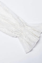 Stand Collar Long Puff Sleeves Embroidery Womens Gothic Blouse 2 Colors - Product - 16