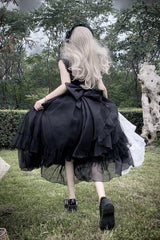 Black [Moonlight Sonata] Ruffle Cardigan Bowknot Lace Gothic Vintage Lolita Jsk Dress - Product - 8