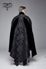Black Removable Chain Pendant Short Front And Long Back Men's Gothic Cloak - Product - 4
