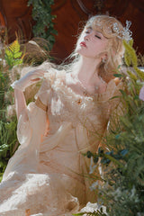 Pink [Bathing in the Light] Short Sleeves Ruffle Embroidery Lace Sweet Elegant Lolita Dress - Product - 6