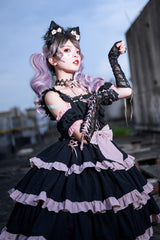 Black Multi-Layer Ruffled Ballet Sweet Lolita JSK Dress - Product - 5