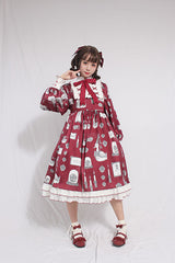 Christian Pious Duck Print Long Sleeves Bowknot Sweet Lolita OP Dress - Product - 2
