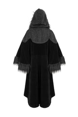 Black Jacquard Fabric Petal Stitching Three-Dimensional Webbing Cape Like Wide Wool Sleeves Women's Gothic Jacket - Product - 8