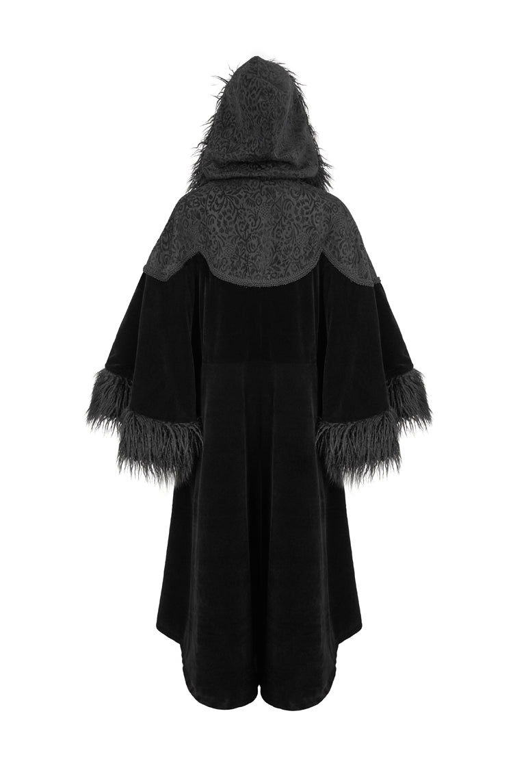Black Jacquard Fabric Petal Stitching Three-Dimensional Webbing Cape Like Wide Wool Sleeves Women's Gothic Jacket - Product - 8
