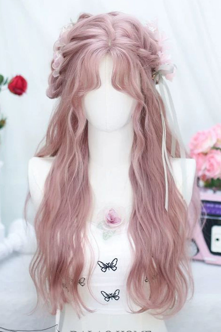 Sakura Pink Stylish Bangs Soft Curls Sweet Lolita Wig - Sakura-Pink - 1