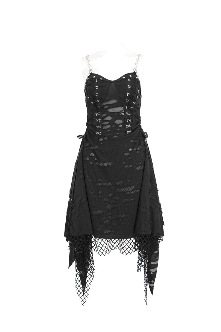 Black Lace Ripped Women's Gothic Jsk Dress - Product - 6