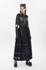 Black Eyelets Rivets Pentacle Horse-face Women's Punk Skirt - Product - 6