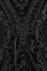 Black Embroidery Lace-Up Sheer Mesh Women's Gothic Skirt - Product - 6