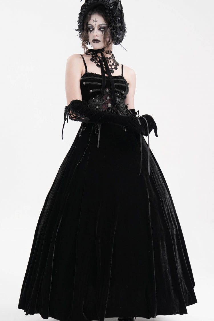 Black Tassels Hanayome Lace-Up Women's Gothic Slip Wedding Dress - Product - 6