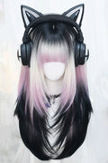 Dreamy Pink/Purple Gradient Sweet Lolita Long Straight Wig front view