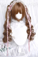 Golden Brown [Doll Pact] Claw-Clip Twin Ponytails Sweet Japanese Lolita Long Curly Wig - Product - 3