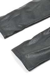 Black Cross Lace-Up PU Sheer Mesh Women's Gothic Punk Pants - Product - 15