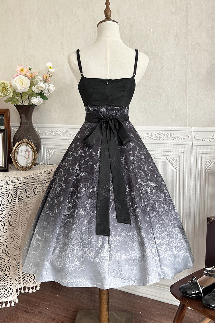 Black/White Print Bone Magic Ruffle Cardigan Lace Classic Gothic Princess Lolita Jsk Dress - Product - 5
