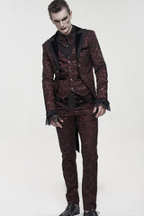 ine Gothic Glossy Pattern Drawstring Lace Decoration Men's Pants - Product - 10