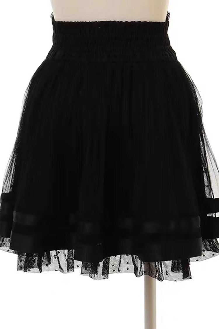 Japanese Multi-Layered Ruffle Lace Sweet Jirai Kei Skirt 3 Colors - Product - 4