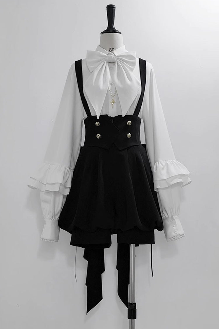 White Long Sleeves Vintage Elegant Prince Ouji Fashion Lolita Blouse - Product - 4