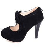 Elegant Pure Color Bowknot Round-toe Sweet Lolita High Heel Shoes - Product - 6