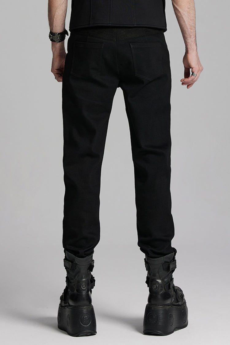 Black Men's Gothic Ring Skull Pants - Product - 3