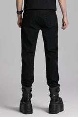 Black Men's Gothic Ring Skull Pants - Product - 3