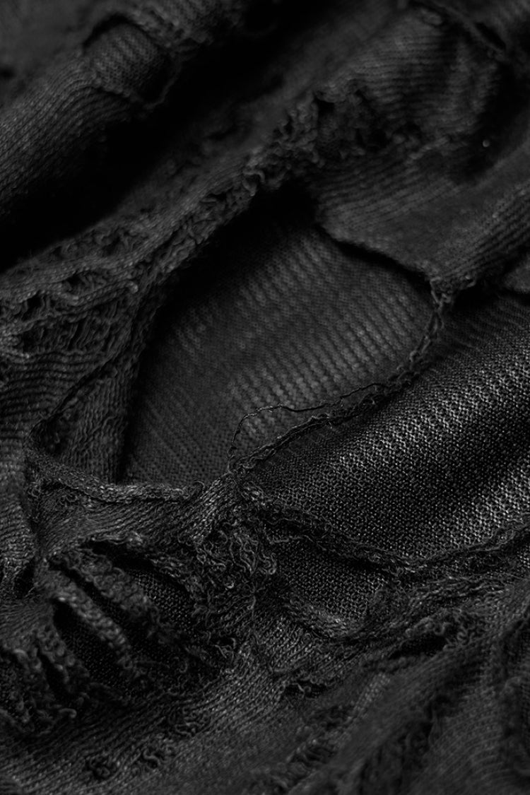 Black Lace-Up Ripped Women's Gothic Leg Warmers - Product - 6