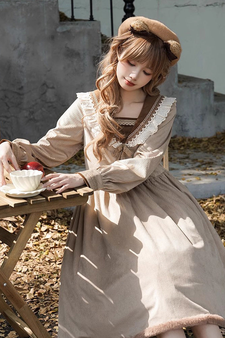 Brown Coco Diary Long Sleeves Autumn Winter Sweet Princess (Dress Only) detail view 3