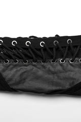 Black Stand Collar Asymmetric Rivet Buckle Men's Punk Faux Leather Harness - Product - 8