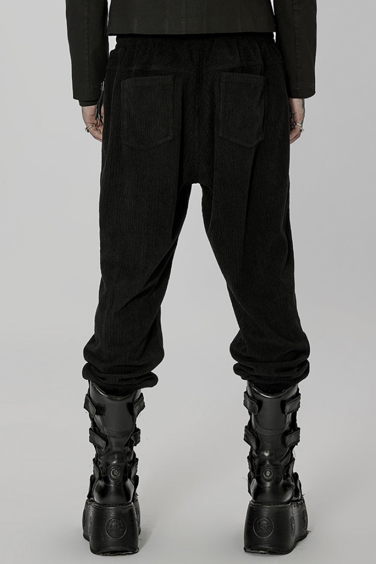 Black Doomsday Metal Stitching Corduroy Men's Steampunk Pants - Product - 3