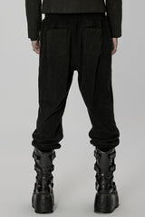 Black Doomsday Metal Stitching Corduroy Men's Steampunk Pants - Product - 3