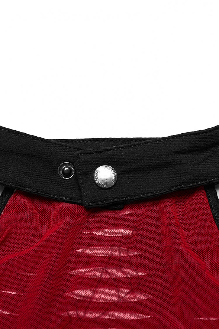 Sleeveless Spider Print Hollow Stitching Ripped Women's Steampunk Vest 3 Colors - Product - 24