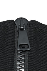 Black Stitching Mesh Zipper Women's Punk Underbust Corset - Product - 7
