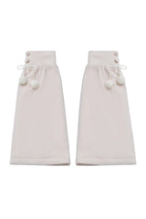 Brown [Fluffy Little Bear] Sleeveless Printed Ruffled Bow Sweet Lolita Strap Dress - Leg Warmers - 15